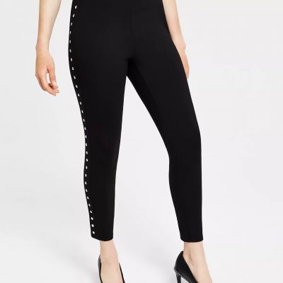 Bar lll Women's Silver Studded Black Leggings Size: S