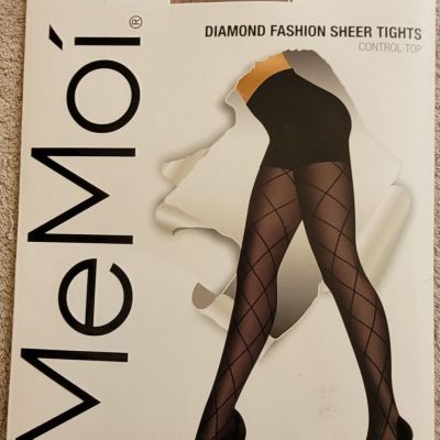 Me Moi Diamond Fashion Sheer Control Top Tights SZ S/M (sealed)