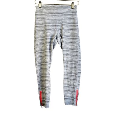 Lululemon High Times Pant Zip Leg Women's 6 Cyber Stripe White / Silver Fox Yoga