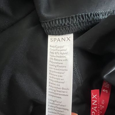 Spanx Womens Black Faux Leather Mid Rise Full Lenth Leggings Small