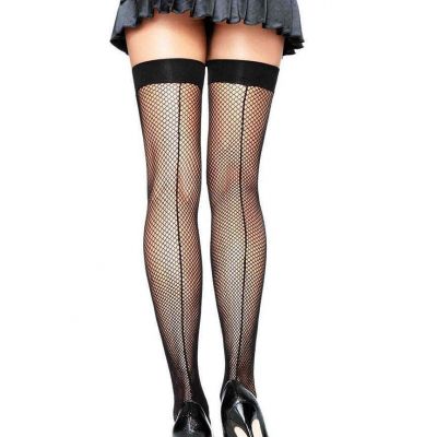 Leg Avenue Backseam Thigh Highs - One Size - Black