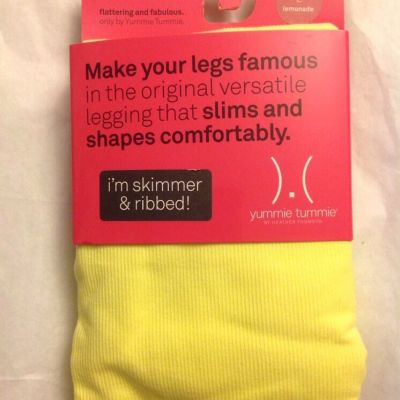 Yummie Tummie Jo Rib Skimmer Slimming Leggings Lemonade L YT2-113 New NWT