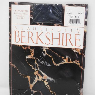 Berkshire Ultra Sheer Pantyhose - Control Top Vintage Navy Size 2 New NOS