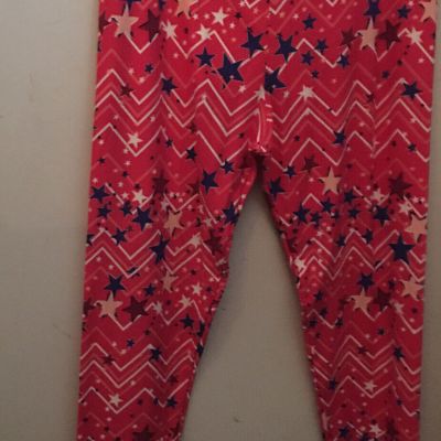 Lularoe T/C Leggings with Red, White, & Blue Star Design