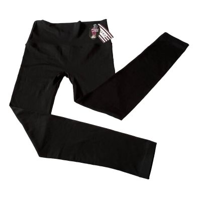 NEW! Indero Women's High Waist Yoga Fleece Lined Warm Soft Black Leggings L/XL