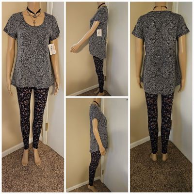 NWT SET BTS LuLaRoe XS Classic T & CP Skeleton Keys Tween-OS Adult 0-4 Leggings