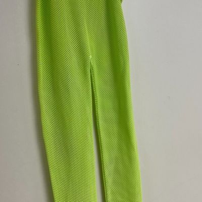 NWT SKIMS Women's Ankle Leggings Open Knit Lime Green AP-LEG-1661 Size 4XL