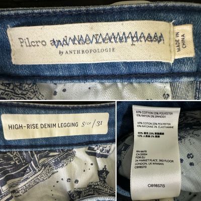 Anthropologie Pilcro High-Rise Denim Legging 31 B100