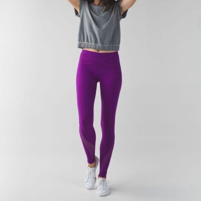 Lululemon Free Flow Tight Full-On Luon High Rise Leggings Violet Purple Size 10