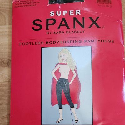 Super Spanx Footless Bodyshaping Pantyhose Size C Black. New in package