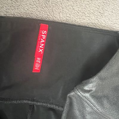 SPANX Faux Leather Leggings Pants Black Size 1X NWT 2437P $102