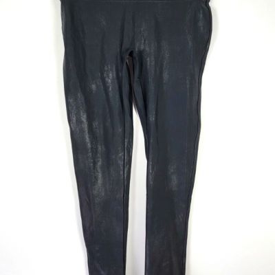 Spanx Faux Leather Black Leggings - Women's Petite Large - Waist 27