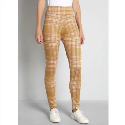 ModCloth Studying Chic Plaid High Rise Leggings Pants Size XL