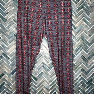 WOMENS SIMPLY SOUTHERN GRAY AZTEC PRINT L XL XXL LEGGINGS STRETCH SOUTHWESTERN