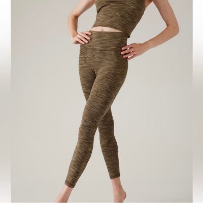 Athleta M Transcend High Rise Textured 7/8 Tight Leggings Nova Dye Olive Green