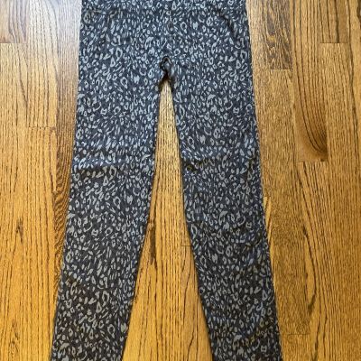 Spanx High Waisted Gray/Black Cheetah Print Leggings Size Large