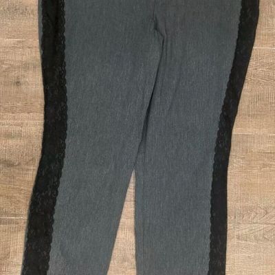 Torrid Leggings Women's Black Velvet Side Pull On Skinny Ankle Liw Rise SZ 2X