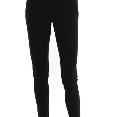 Donna Karan Womens Cotton Elastic Waist Textured  Fashion Leggings Black Size 4