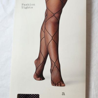 New A New Day - Women's Cross Hatch Fishnet Tights - Black - S/M