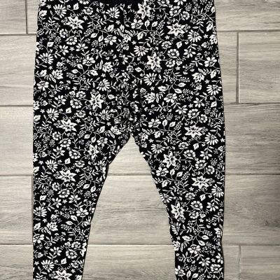 NWT Old Navy Women's Black Floral High Rise Jersey Leggings Pants, Size XXL