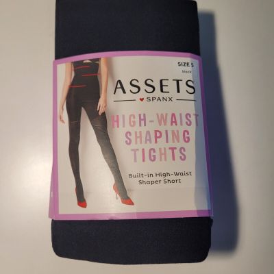 Assets by Spanx High-Waist Shaping Tights Size 5 Black Style 182B NWT