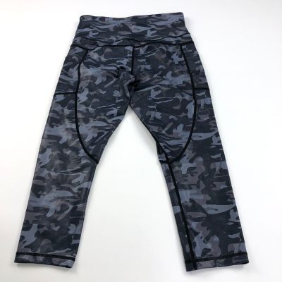 Zyia Active MINT 6-8 (Fits 25W 20.5L) Metallic Shiny Pockets Capri Legging Camo