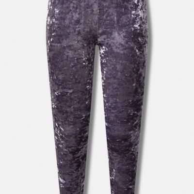 Torrid •Size 0• (12) Crushed Velvet Pocket Leggings Pull On Comfort Soft Shimmer