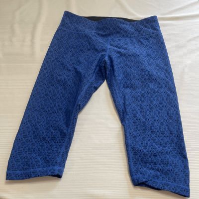 Prana Misty Knicker Blue Capri Leggings Size Medium