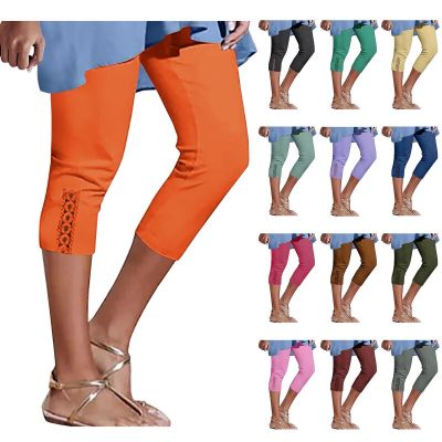 Women Soft Capri Leggings High Waisted Tummy Control Workout Running Yoga Pants