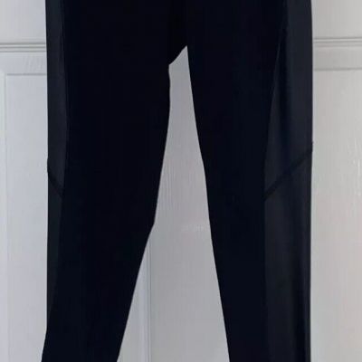 Womens Milky Way Vintage Blk Tights W/Soft Faux Leather On Both Outsides Size-S