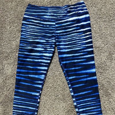 Nike Women's Leggings Size XL Blue Capri Inseam 20 High Rise Workout Pants 9968