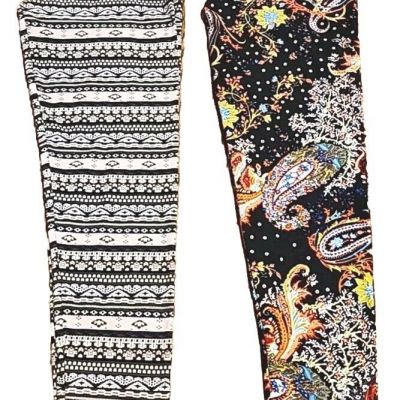 Lot Of 2 Agnes & Dora Women’s Size Small/Medium Leggings Floral Stretch