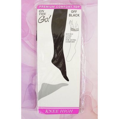 1 Pair On the Go Premium Comfort Top Knee High Tights, Size 8.5-11, Off Black