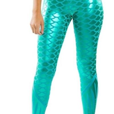 Tipsy Elves Metallic Mermaid Scale Leggings Womens Large Costume Halloween