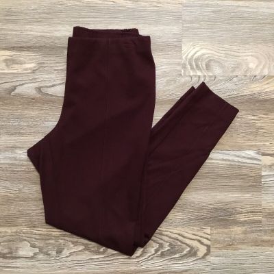 J Jill Wine Mid Rise Ponte Leggings size Small