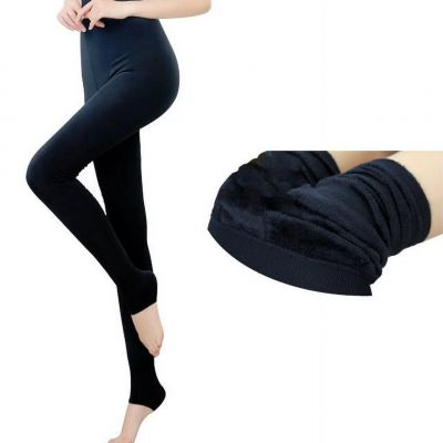 Women Winter Extra Thick Warm Lined Thermal Stretchy Slim Skinny Leggings -Black