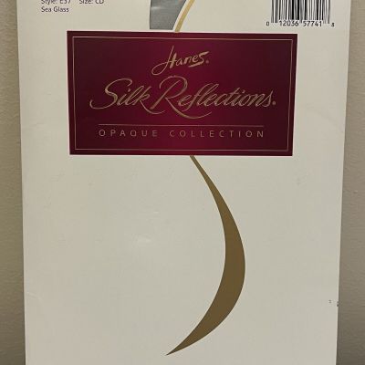 Hanes Silk Reflections Light Opaque Microfiber Control Top E37 Sz CD Sea Glass