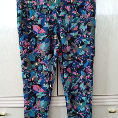 Terra & Sky PLUS Women's High Rise Floral Print Legging Capris  SIZE 0X (14W)