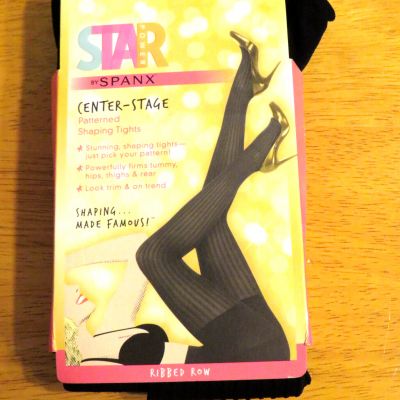 Spanx Star Power Center Stage Ribbed Shaping Tights Black Size D (165-220 lbs)