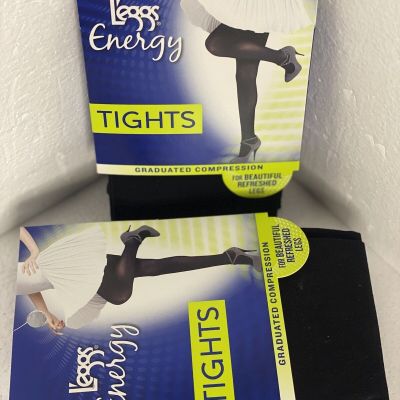 LEGGS Energy GRADUATED COMPRESSION Tights, 2packs - BLACK - Small