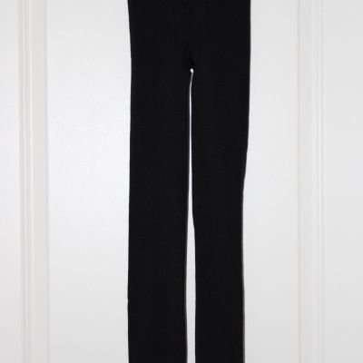 Steve Madden Womens Fleece Lined Footless Tights S/M Black Poly Spandex