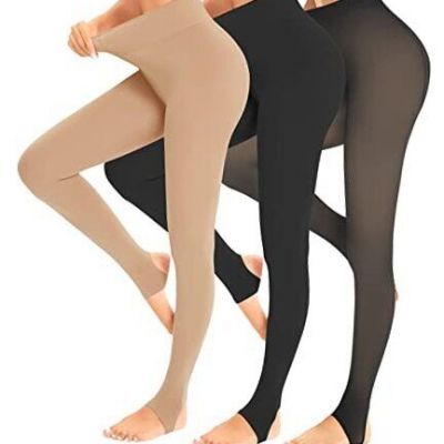 Black Tights for Women Nude Tights Small Stirrup Black+nude+black Translucent