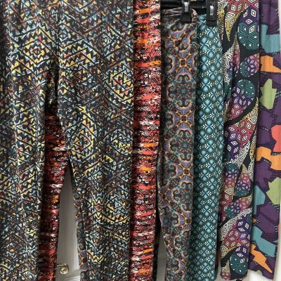 Lularoe OS leggings - Vintage Geometric Patterns - Lot Of 6!