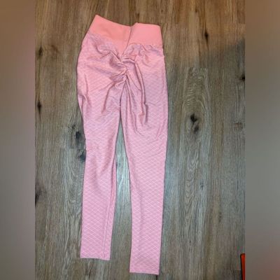 NWOT Riojoy Women’s Butt Lifting Yoga Pants High Waisted Leggings Pink Size S