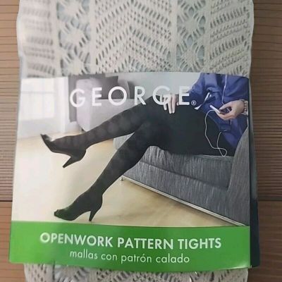 George Openwork Pattern Tights, Color Fruit Khaki, size: 3