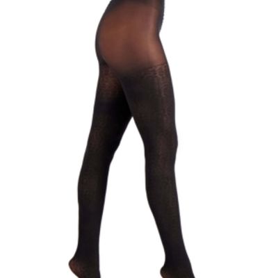 allbrand365 designer Womens Crocodile Print Tights Size:Medium/Large Color:Black