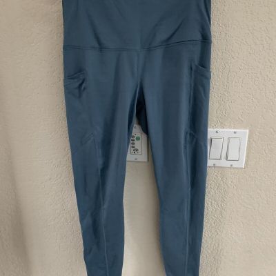 Velocity Womens Athletic Yoga Workout Smoke Blue Pants Size M