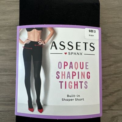 Assets by Spanx Opaque Shaping Tights in Black Size 2 NWT