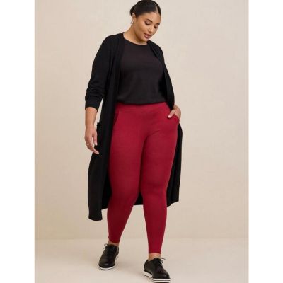 Torrid Womens Red High Rise Waistband Elastic Waist Premium Leggings Size 1X NWT