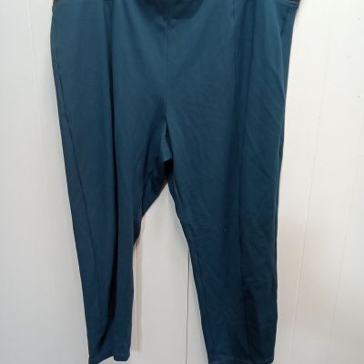 Terra & Sky Womens Plus Teal Cropped Legging (Size 4X- 28W/30W)